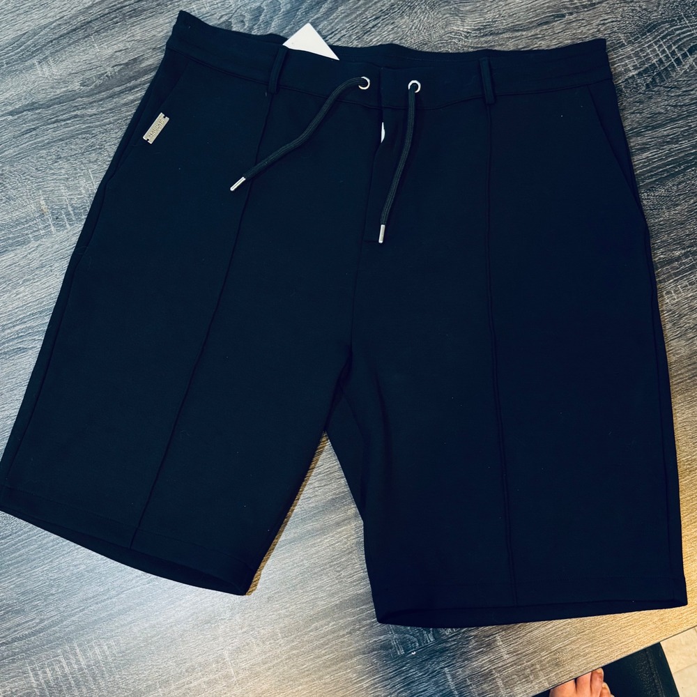 NWT Mauvais Mens Black Pintuck Luxe Drawstring‎ Shorts SZ W38 Streetwear